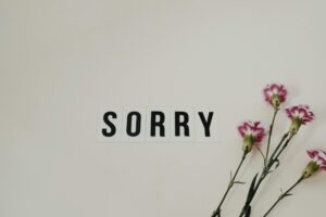 Image of Word Sorry to represent the over apologizing trait of a people pleaser