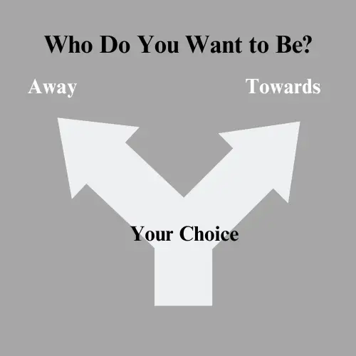 Image of Who Do Want to Be? with Away and Toward direction arrows